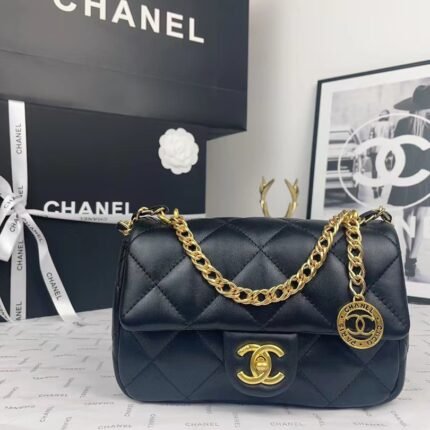 Chanel 2023 new CF Black gold bag size: 21*13cm