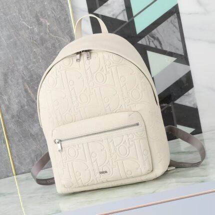 Dior gravity printed effect leather and beige grained cowhide leather