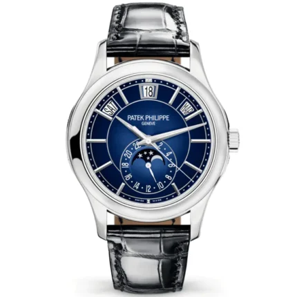 Patek Philippe Annual Calendar 18ct White Gold 40mm Blue Sunburst Dial Men's Watch