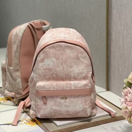 Dior oblique pink elephant backpack Small:23.5x11x32cm Large:29x14x36cm
