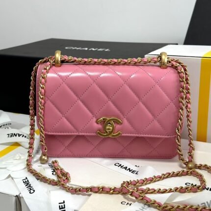 CHAENL◆24c Double Gold Ball Lid Bag, Size:12x19x8cm, Model:as2615