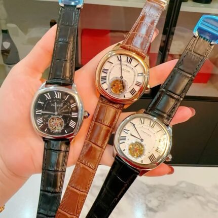 cartier [mechanical. Automatic] men's makeup physical photography cowhide strap-original buckle