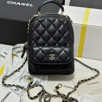 Chanel 24c Haute Couture [Original Version] Multifunctional Mini Backpack Black, Model: as3753, Size: (18*13*9 cm)