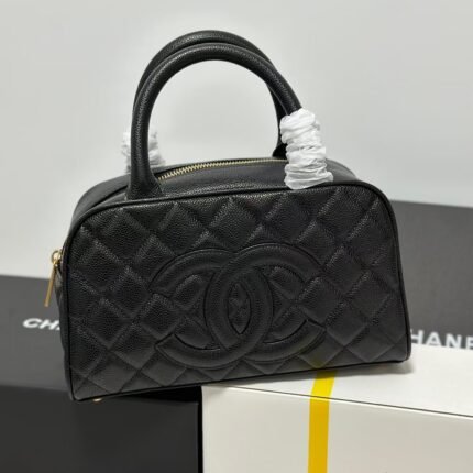 chanel. black bowling bag, size:27*16*9cm, model:20996
