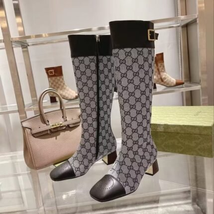 Gucci embroidered stitched grain cowhide boots size: 35—42 ( 40 41 42 can be customized) note shoes size when you fill shipping address