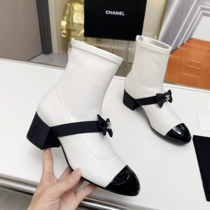 Chanel stretch sheepskin boots with bow heel size: 35-3940 can be customizednote shoes size when you fill shipping address