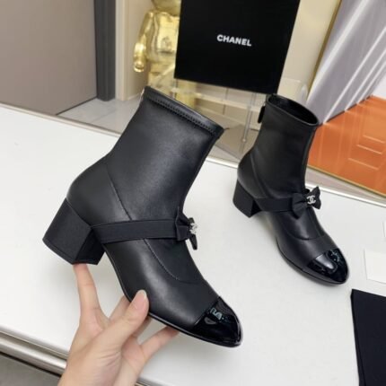 Chanel stretch sheepskin boots with bow heel size: 35-3940 can be customizednote shoes size when you fill shipping address