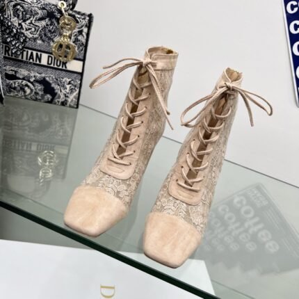 J-ADIOR Embroidery jacquard short boot bare pink size: 34 -4334.40.41.42.43. should be customized madenote shoes size when you fill shipping address